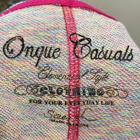 Onque Casuals hoodie Jacket Women’s belted pockets Yoga Beach workout Fall L - Picture 8 of 8